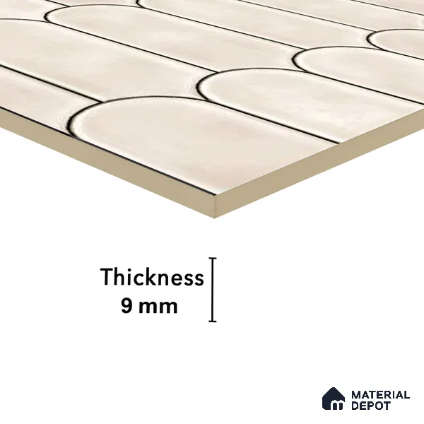 Faux Subway Wall Tile TL 04686 I Popsicle Solara Satin White 2 ft x 1 ft Ceramic Glossy Finish - 9 mm | Suitable For Kitchen, Bathroom Walls and Backsplashes | Please Expect a Slight Variation of Pattern (Sample)