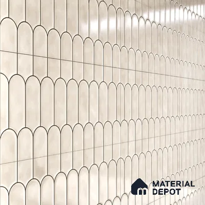 Faux Subway Wall Tile TL 04686 I Popsicle Solara Satin White 2 ft x 1 ft Ceramic Glossy Finish - 9 mm | Suitable For Kitchen, Bathroom Walls and Backsplashes | Please Expect a Slight Variation of Pattern (Sample)