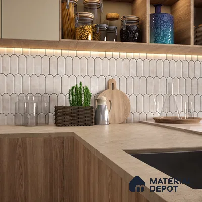 Faux Subway Wall Tile TL 04686 I Popsicle Solara Satin White 2 ft x 1 ft Ceramic Glossy Finish - 9 mm | Suitable For Kitchen, Bathroom Walls and Backsplashes | Please Expect a Slight Variation of Pattern (Sample)