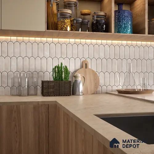 Faux Subway Wall Tile TL 04686 I Popsicle Solara Satin White 2 ft x 1 ft Ceramic Glossy Finish - 9 mm | Suitable For Kitchen, Bathroom Walls and Backsplashes | Please Expect a Slight Variation of Pattern