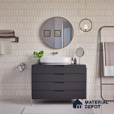Faux Subway Wall Tile TL 04686 I Popsicle Solara Satin White 2 ft x 1 ft Ceramic Glossy Finish - 9 mm | Suitable For Kitchen, Bathroom Walls and Backsplashes | Please Expect a Slight Variation of Pattern (Sample)