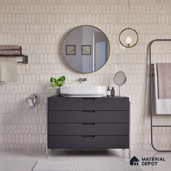Faux Subway Wall Tile TL 04686 I Popsicle Solara Satin White 2 ft x 1 ft Ceramic Glossy Finish - 9 mm | Suitable For Kitchen, Bathroom Walls and Backsplashes | Please Expect a Slight Variation of Pattern (Sample)
