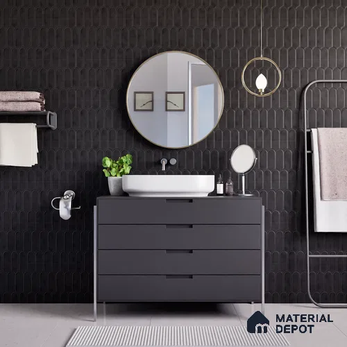 Faux Subway Wall Tile TL 04686 J Popsicle Solara Bronze Black 2 ft x 1 ft Ceramic Matte Finish - 9 mm | Suitable For Kitchen, Bathroom Walls and Backsplashes | Please Expect a Slight Variation of Pattern