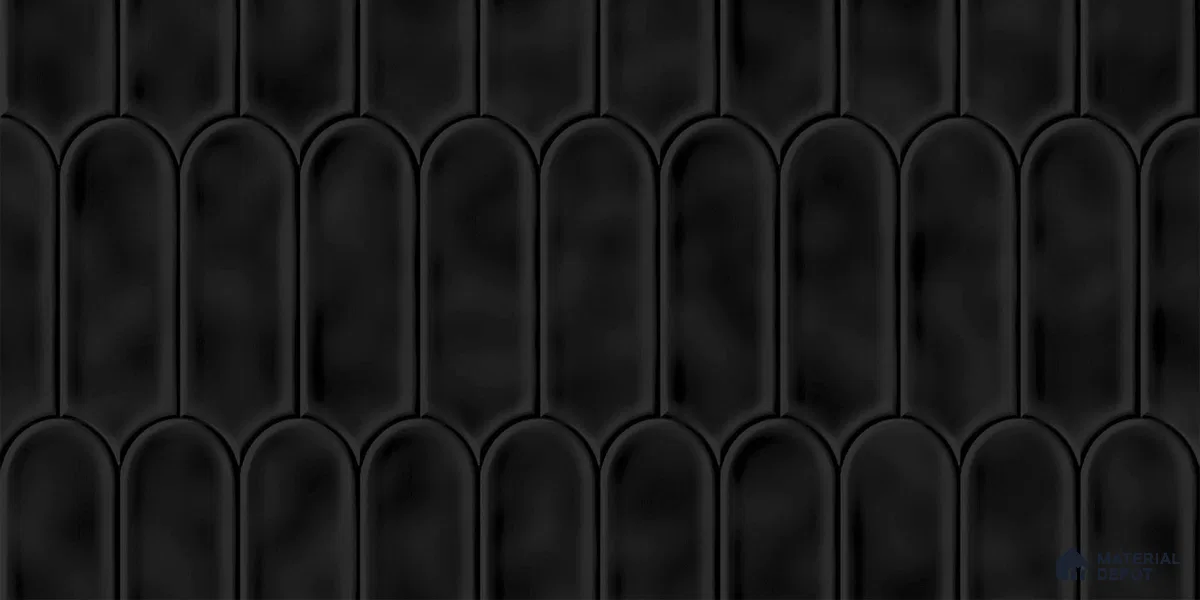 Faux Subway Wall Tile TL 04686 K Popsicle Solara Nashville Mixed Black 2 ft x 1 ft Ceramic Glossy Finish - 9 mm | Suitable For Kitchen, Bathroom Walls and Backsplashes | Please Expect a Slight Variation of Pattern (Sample)