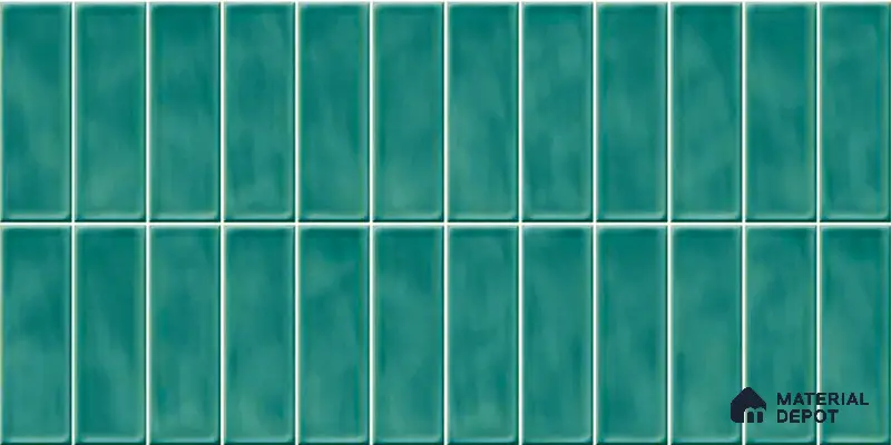 Faux Subway Wall Tile TL 04687 B Vertiline Brick Solara Fiji Blue 2 ft x 1 ft Ceramic Glossy Finish - 9 mm | Suitable For Kitchen, Bathroom Walls and Backsplashes | Please Expect a Slight Variation of Pattern