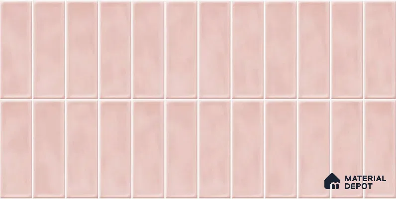 Faux Subway Wall Tile TL 04687 C Vertiline Brick Solara Kira Pink 2 ft x 1 ft Ceramic Glossy Finish - 9 mm | Suitable For Kitchen, Bathroom Walls and Backsplashes | Please Expect a Slight Variation of Pattern
