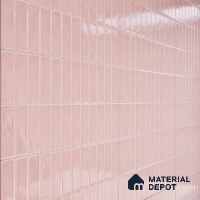 Faux Subway Wall Tile TL 04687 C Vertiline Brick Solara Kira Pink 2 ft x 1 ft Ceramic Glossy Finish - 9 mm | Suitable For Kitchen, Bathroom Walls and Backsplashes | Please Expect a Slight Variation of Pattern