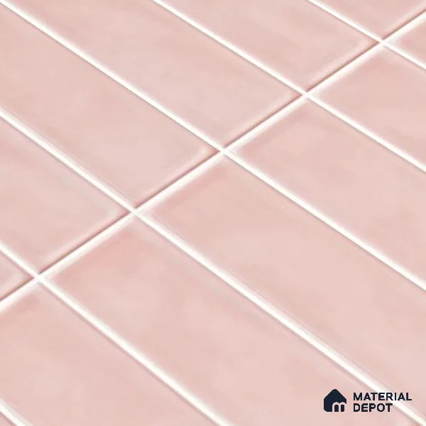Faux Subway Wall Tile TL 04687 C Vertiline Brick Solara Kira Pink 2 ft x 1 ft Ceramic Glossy Finish - 9 mm | Suitable For Kitchen, Bathroom Walls and Backsplashes | Please Expect a Slight Variation of Pattern