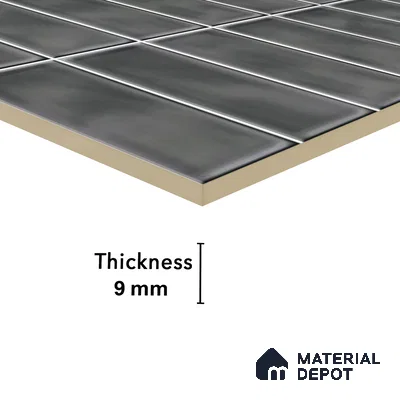 Faux Subway Wall Tile TL 04687 D Vertiline Brick Solara Tombstone Grey 2 ft x 1 ft Ceramic Glossy Finish - 9 mm | Suitable For Kitchen, Bathroom Walls and Backsplashes | Please Expect a Slight Variation of Pattern