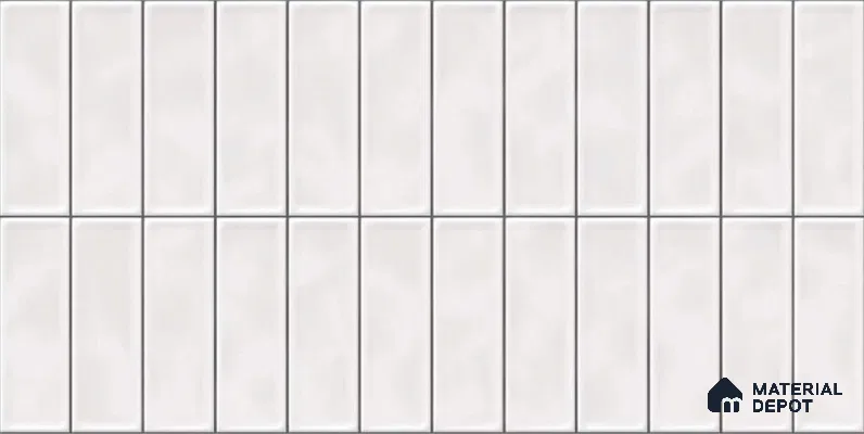 Faux Subway Wall Tile TL 04687 E Vertiline Brick Solara Dreamstone White 2 ft x 1 ft Ceramic Glossy Finish - 9 mm | Suitable For Kitchen, Bathroom Walls and Backsplashes | Please Expect a Slight Variation of Pattern (Sample)
