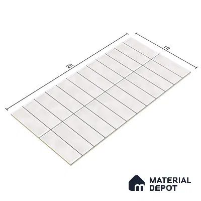Faux Subway Wall Tile TL 04687 E Vertiline Brick Solara Dreamstone White 2 ft x 1 ft Ceramic Glossy Finish - 9 mm | Suitable For Kitchen, Bathroom Walls and Backsplashes | Please Expect a Slight Variation of Pattern (Sample)