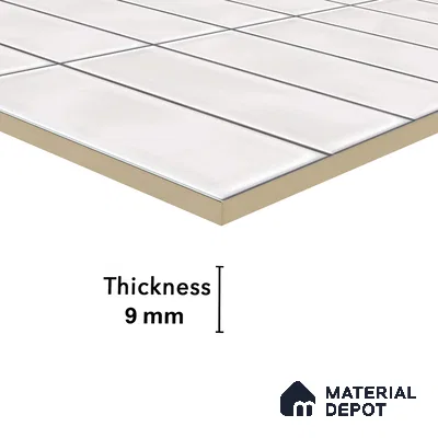 Faux Subway Wall Tile TL 04687 E Vertiline Brick Solara Dreamstone White 2 ft x 1 ft Ceramic Glossy Finish - 9 mm | Suitable For Kitchen, Bathroom Walls and Backsplashes | Please Expect a Slight Variation of Pattern (Sample)