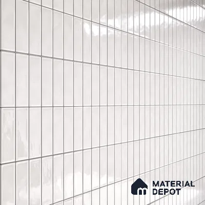 Faux Subway Wall Tile TL 04687 E Vertiline Brick Solara Dreamstone White 2 ft x 1 ft Ceramic Glossy Finish - 9 mm | Suitable For Kitchen, Bathroom Walls and Backsplashes | Please Expect a Slight Variation of Pattern (Sample)