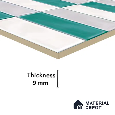 Faux Subway Wall Tile TL 04687 F Vertiline Brick Solara Dreamstone Mixed White 2 ft x 1 ft Ceramic Glossy Finish - 9 mm | Suitable For Kitchen, Bathroom Walls and Backsplashes | Please Expect a Slight Variation of Pattern