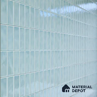Faux Subway Wall Tile TL 04687 G Vertiline Brick Solara River Blue 2 ft x 1 ft Ceramic Glossy Finish - 9 mm | Suitable For Kitchen, Bathroom Walls and Backsplashes | Please Expect a Slight Variation of Pattern (Sample)