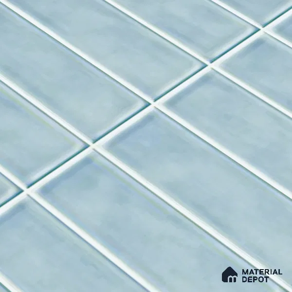 Faux Subway Wall Tile TL 04687 G Vertiline Brick Solara River Blue 2 ft x 1 ft Ceramic Glossy Finish - 9 mm | Suitable For Kitchen, Bathroom Walls and Backsplashes | Please Expect a Slight Variation of Pattern (Sample)