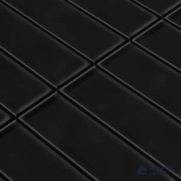 Faux Subway Wall Tile TL 04687 H Vertiline Brick Solara Gris Black 2 ft x 1 ft Ceramic Matte Finish - 9 mm | Suitable For Kitchen, Bathroom Walls and Backsplashes | Please Expect a Slight Variation of Pattern