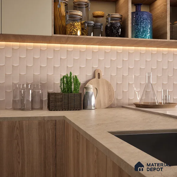 Faux Subway Wall Tile TL 04692 B Gradient Solara Rosa Pink 2 ft x 1 ft Ceramic Glossy Finish - 9 mm | Suitable For Kitchen, Bathroom Walls and Backsplashes | Please Expect a Slight Variation of Pattern (Sample)