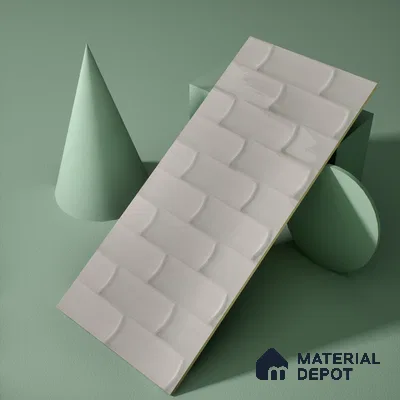 Faux Subway Wall Tile TL 04692 C Gradient Solara Dove Grey 2 ft x 1 ft Ceramic Glossy Finish - 9 mm | Suitable For Kitchen, Bathroom Walls and Backsplashes | Please Expect a Slight Variation of Pattern (Sample)