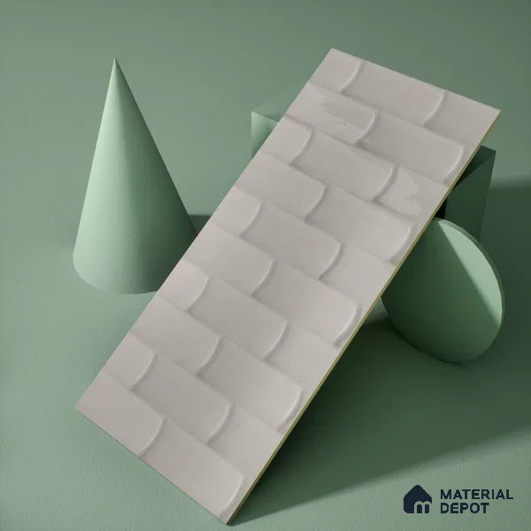 Faux Subway Wall Tile TL 04692 C Gradient Solara Dove Grey 2 ft x 1 ft Ceramic Glossy Finish - 9 mm | Suitable For Kitchen, Bathroom Walls and Backsplashes | Please Expect a Slight Variation of Pattern (Sample)