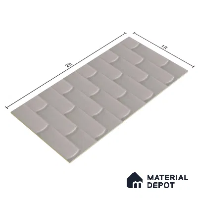 Faux Subway Wall Tile TL 04692 C Gradient Solara Dove Grey 2 ft x 1 ft Ceramic Glossy Finish - 9 mm | Suitable For Kitchen, Bathroom Walls and Backsplashes | Please Expect a Slight Variation of Pattern (Sample)