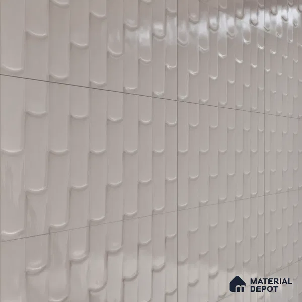 Faux Subway Wall Tile TL 04692 C Gradient Solara Dove Grey 2 ft x 1 ft Ceramic Glossy Finish - 9 mm | Suitable For Kitchen, Bathroom Walls and Backsplashes | Please Expect a Slight Variation of Pattern (Sample)