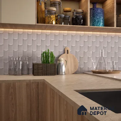 Faux Subway Wall Tile TL 04692 C Gradient Solara Dove Grey 2 ft x 1 ft Ceramic Glossy Finish - 9 mm | Suitable For Kitchen, Bathroom Walls and Backsplashes | Please Expect a Slight Variation of Pattern (Sample)