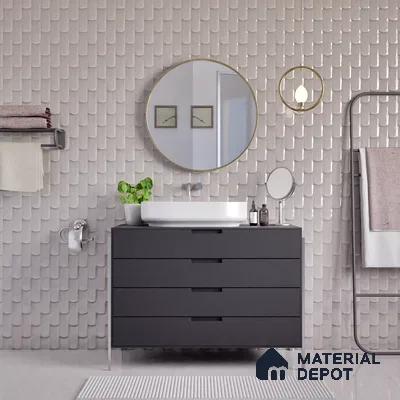 Faux Subway Wall Tile TL 04692 C Gradient Solara Dove Grey 2 ft x 1 ft Ceramic Glossy Finish - 9 mm | Suitable For Kitchen, Bathroom Walls and Backsplashes | Please Expect a Slight Variation of Pattern (Sample)
