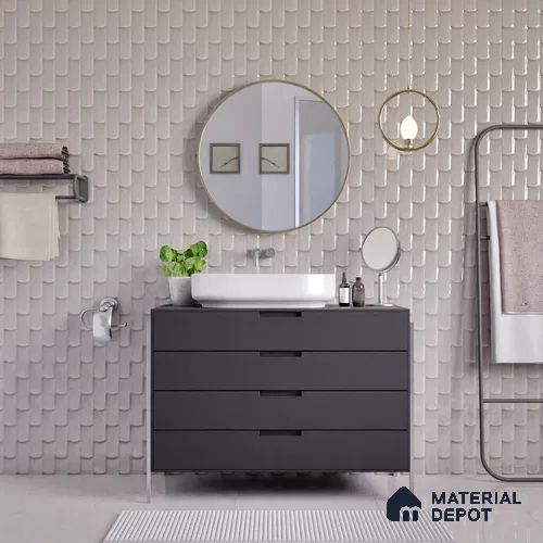 Faux Subway Wall Tile TL 04692 C Gradient Solara Dove Grey 2 ft x 1 ft Ceramic Glossy Finish - 9 mm | Suitable For Kitchen, Bathroom Walls and Backsplashes | Please Expect a Slight Variation of Pattern