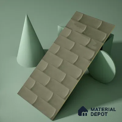 Faux Subway Wall Tile TL 04692 D Gradient Solara Grey Thunder 2 ft x 1 ft Ceramic Glossy Finish - 9 mm | Suitable For Kitchen, Bathroom Walls and Backsplashes | Please Expect a Slight Variation of Pattern (Sample)
