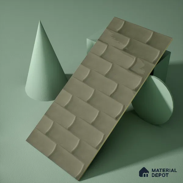 Faux Subway Wall Tile TL 04692 D Gradient Solara Grey Thunder 2 ft x 1 ft Ceramic Glossy Finish - 9 mm | Suitable For Kitchen, Bathroom Walls and Backsplashes | Please Expect a Slight Variation of Pattern (Sample)
