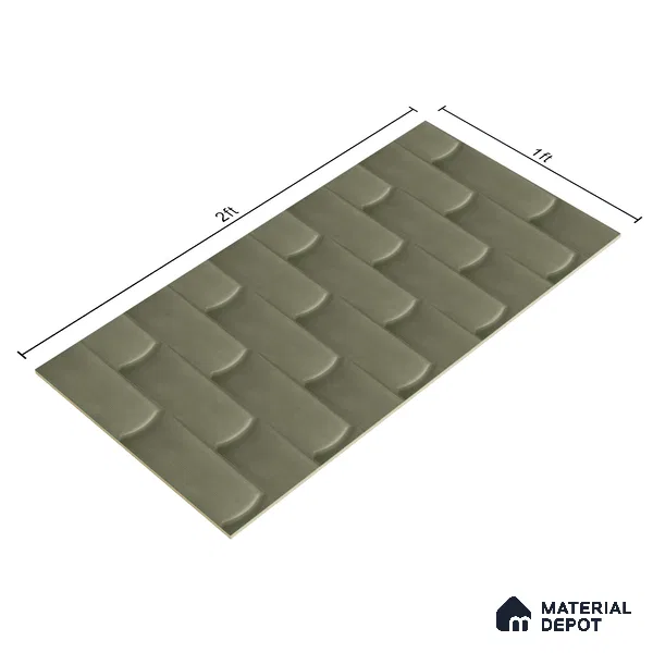 Faux Subway Wall Tile TL 04692 D Gradient Solara Grey Thunder 2 ft x 1 ft Ceramic Glossy Finish - 9 mm | Suitable For Kitchen, Bathroom Walls and Backsplashes | Please Expect a Slight Variation of Pattern (Sample)