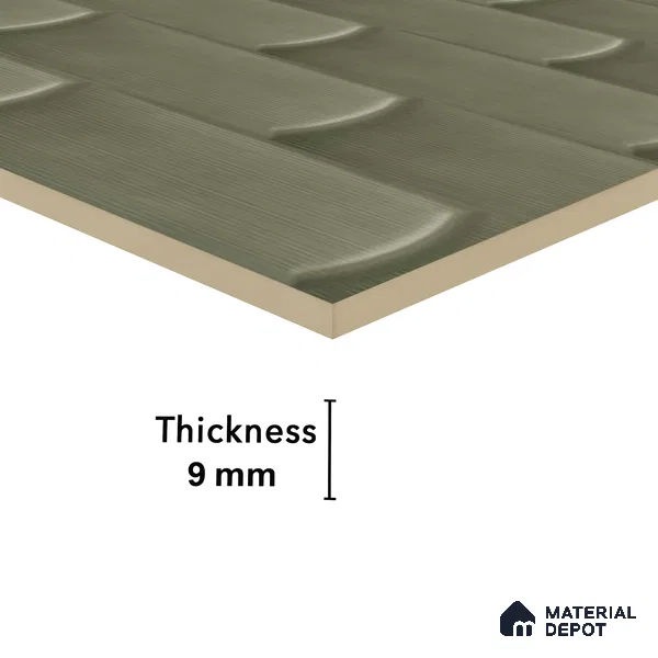 Faux Subway Wall Tile TL 04692 D Gradient Solara Grey Thunder 2 ft x 1 ft Ceramic Glossy Finish - 9 mm | Suitable For Kitchen, Bathroom Walls and Backsplashes | Please Expect a Slight Variation of Pattern (Sample)