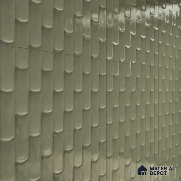 Faux Subway Wall Tile TL 04692 D Gradient Solara Grey Thunder 2 ft x 1 ft Ceramic Glossy Finish - 9 mm | Suitable For Kitchen, Bathroom Walls and Backsplashes | Please Expect a Slight Variation of Pattern (Sample)