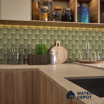 Faux Subway Wall Tile TL 04692 D Gradient Solara Grey Thunder 2 ft x 1 ft Ceramic Glossy Finish - 9 mm | Suitable For Kitchen, Bathroom Walls and Backsplashes | Please Expect a Slight Variation of Pattern (Sample)