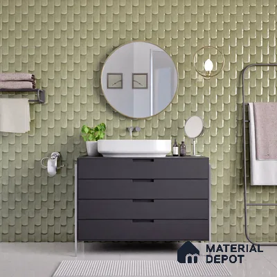 Faux Subway Wall Tile TL 04692 D Gradient Solara Grey Thunder 2 ft x 1 ft Ceramic Glossy Finish - 9 mm | Suitable For Kitchen, Bathroom Walls and Backsplashes | Please Expect a Slight Variation of Pattern (Sample)