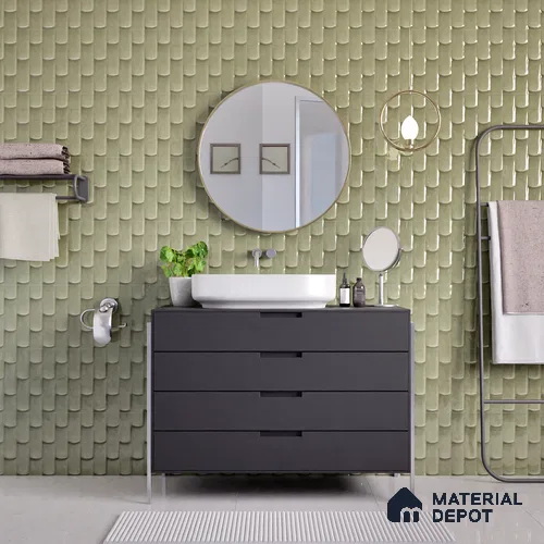 Faux Subway Wall Tile TL 04692 D Gradient Solara Grey Thunder 2 ft x 1 ft Ceramic Glossy Finish - 9 mm | Suitable For Kitchen, Bathroom Walls and Backsplashes | Please Expect a Slight Variation of Pattern