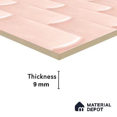 Faux Subway Wall Tile TL 04692 E Gradient Solara Portmore Pink 2 ft x 1 ft Ceramic Glossy Finish - 9 mm | Suitable For Kitchen, Bathroom Walls and Backsplashes | Please Expect a Slight Variation of Pattern (Sample)
