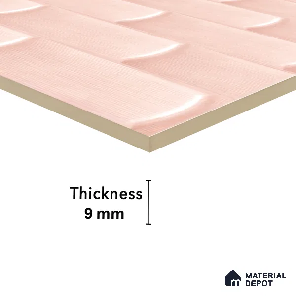 Faux Subway Wall Tile TL 04692 E Gradient Solara Portmore Pink 2 ft x 1 ft Ceramic Glossy Finish - 9 mm | Suitable For Kitchen, Bathroom Walls and Backsplashes | Please Expect a Slight Variation of Pattern (Sample)