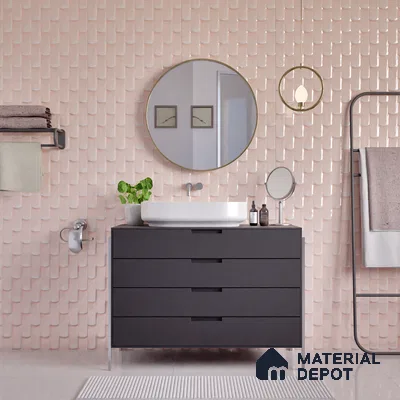 Faux Subway Wall Tile TL 04692 E Gradient Solara Portmore Pink 2 ft x 1 ft Ceramic Glossy Finish - 9 mm | Suitable For Kitchen, Bathroom Walls and Backsplashes | Please Expect a Slight Variation of Pattern (Sample)