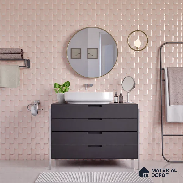 Faux Subway Wall Tile TL 04692 E Gradient Solara Portmore Pink 2 ft x 1 ft Ceramic Glossy Finish - 9 mm | Suitable For Kitchen, Bathroom Walls and Backsplashes | Please Expect a Slight Variation of Pattern (Sample)