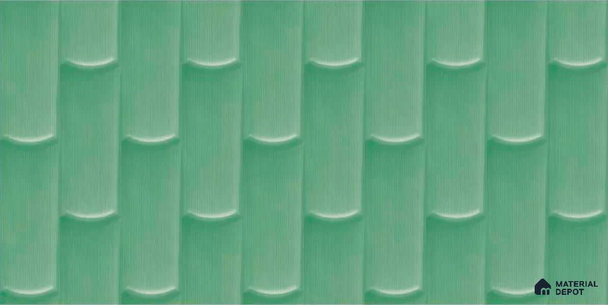 Faux Subway Wall Tile TL 04692 F Gradient Solara Savage Green 2 ft x 1 ft Ceramic Glossy Finish - 9 mm | Suitable For Kitchen, Bathroom Walls and Backsplashes | Please Expect a Slight Variation of Pattern (Sample)