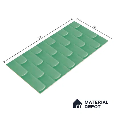 Faux Subway Wall Tile TL 04692 F Gradient Solara Savage Green 2 ft x 1 ft Ceramic Glossy Finish - 9 mm | Suitable For Kitchen, Bathroom Walls and Backsplashes | Please Expect a Slight Variation of Pattern (Sample)