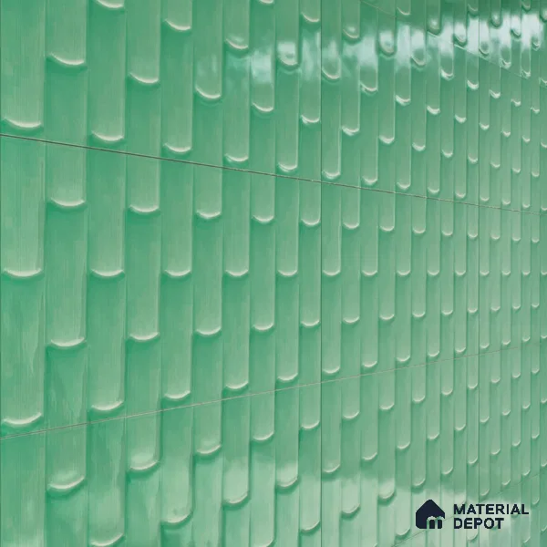 Faux Subway Wall Tile TL 04692 F Gradient Solara Savage Green 2 ft x 1 ft Ceramic Glossy Finish - 9 mm | Suitable For Kitchen, Bathroom Walls and Backsplashes | Please Expect a Slight Variation of Pattern (Sample)