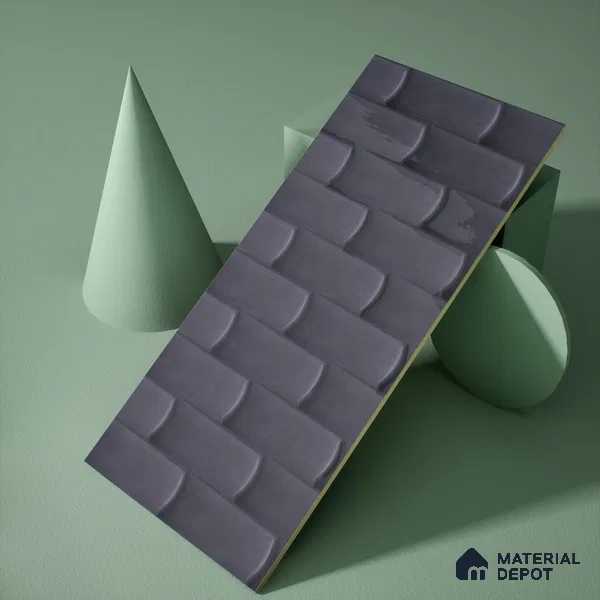 Faux Subway Wall Tile TL 04692 Gradient Solara Grana Grey 2 ft x 1 ft Ceramic Glossy Finish - 9 mm | Suitable For Kitchen, Bathroom Walls and Backsplashes | Please Expect a Slight Variation of Pattern
