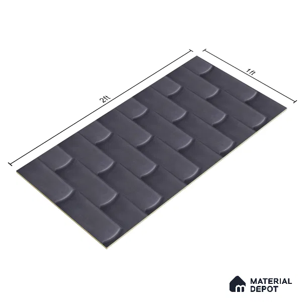 Faux Subway Wall Tile TL 04692 Gradient Solara Grana Grey 2 ft x 1 ft Ceramic Glossy Finish - 9 mm | Suitable For Kitchen, Bathroom Walls and Backsplashes | Please Expect a Slight Variation of Pattern