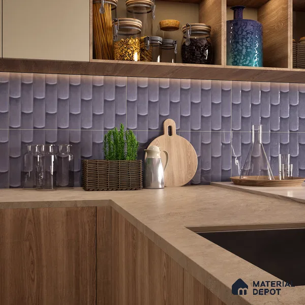 Faux Subway Wall Tile TL 04692 Gradient Solara Grana Grey 2 ft x 1 ft Ceramic Glossy Finish - 9 mm | Suitable For Kitchen, Bathroom Walls and Backsplashes | Please Expect a Slight Variation of Pattern