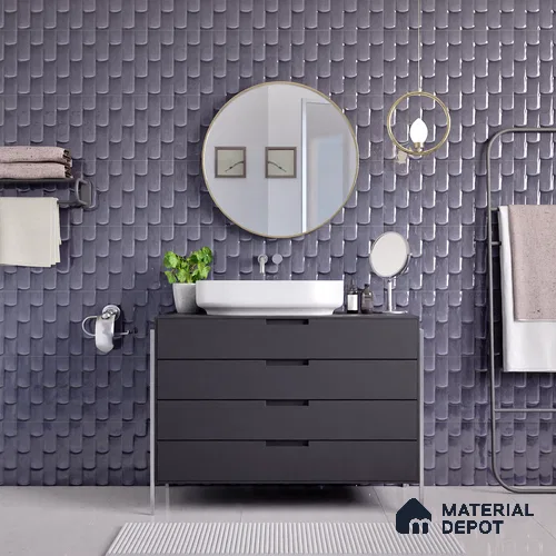 Faux Subway Wall Tile TL 04692 Gradient Solara Grana Grey 2 ft x 1 ft Ceramic Glossy Finish - 9 mm | Suitable For Kitchen, Bathroom Walls and Backsplashes | Please Expect a Slight Variation of Pattern