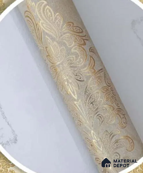 228122 | 10 Meter x 21 Inches Damask Look Wallpaper - 57.41 Sq. Ft. | Minimum 15% wastage during installation