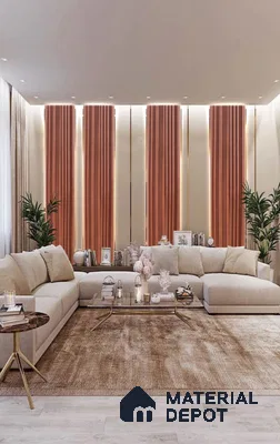 Red Plain Colour Louver 257 STER (257) 8 ft x 4 ft MDF Panel - 12 mm | Suitable for Feature Wall, TV Unit & Living Room | Width is Subjected to 5% Variation